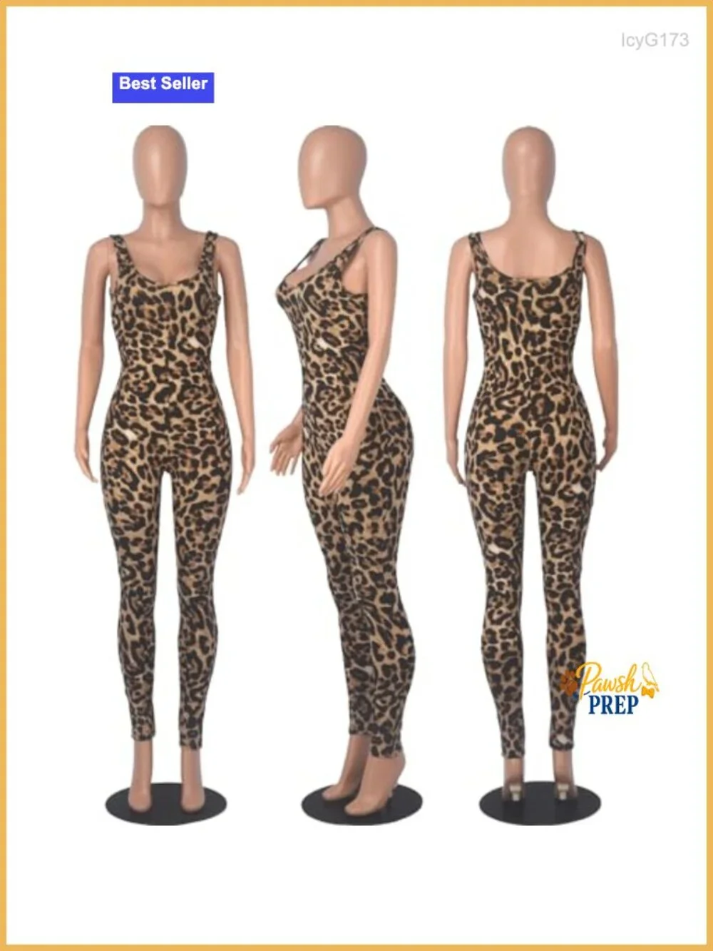 Elegant Leopard Print One Piece Jumpsuit for Women Bodycon Romper Sexy Club